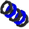 Oxballs Lot de 5 Cockrings Spinner 25 mm Noir-Bleu